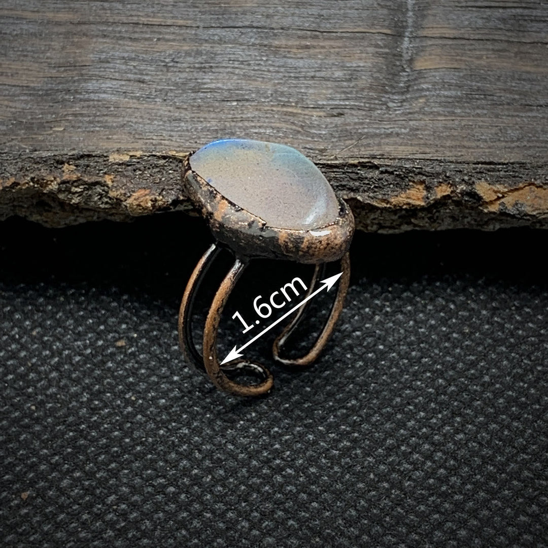Natural Raw Birthstone Ring - Selina-January & Pomegranate-Nora Luxe