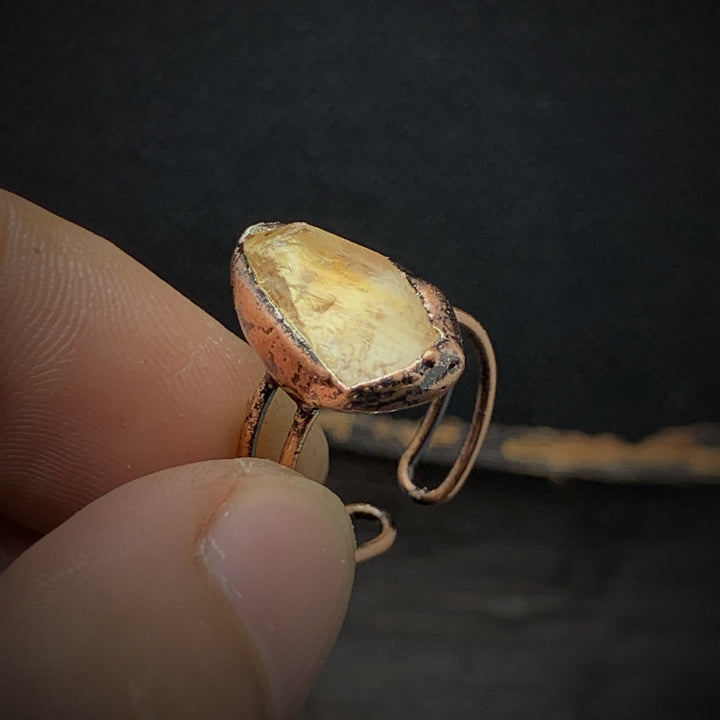 Natural Raw Birthstone Ring - Selina-January & Pomegranate-Nora Luxe