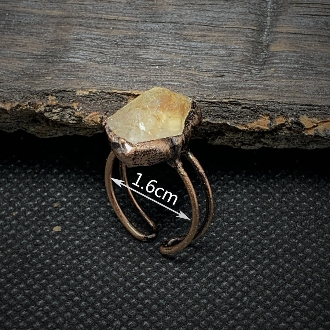 Natural Raw Birthstone Ring - Selina-January & Pomegranate-Nora Luxe