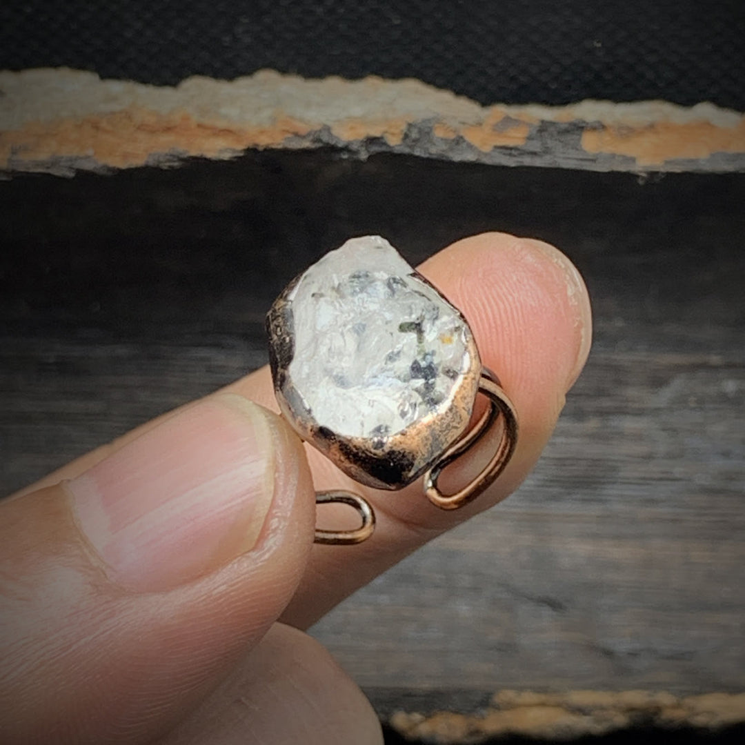 Natural Raw Birthstone Ring - Selina-January & Pomegranate-Nora Luxe