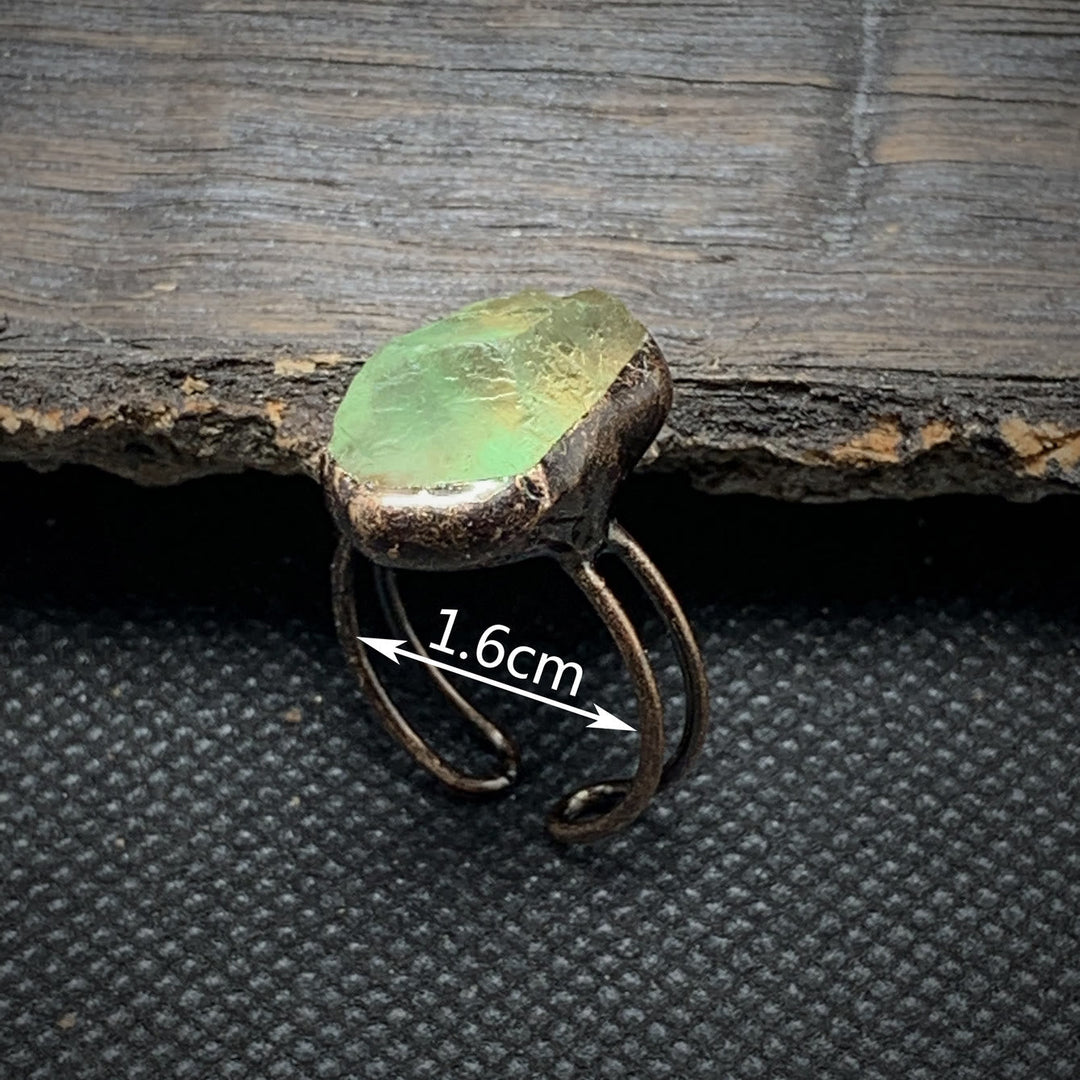Natural Raw Birthstone Ring - Selina-January & Pomegranate-Nora Luxe