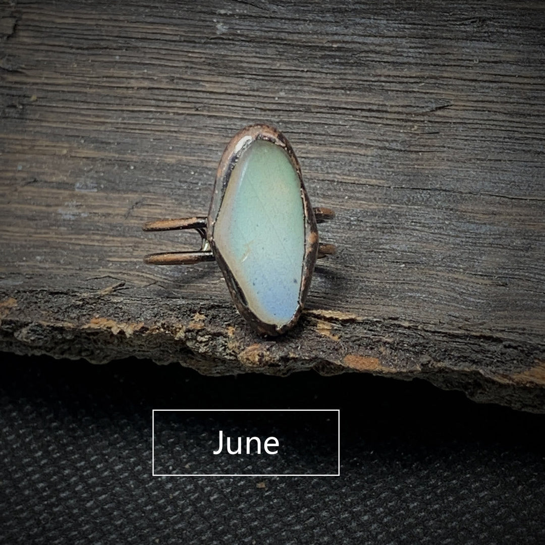 Natural Raw Birthstone Ring - Selina-January & Pomegranate-Nora Luxe