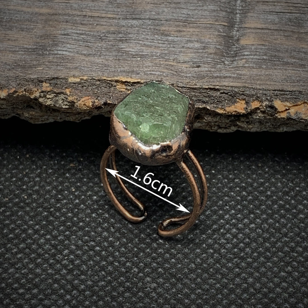 Natural Raw Birthstone Ring - Selina-January & Pomegranate-Nora Luxe