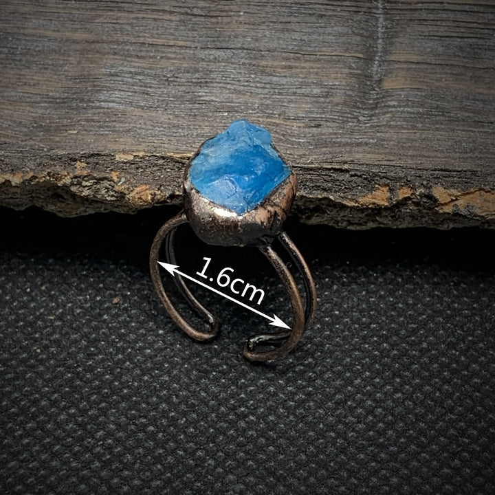 Natural Raw Birthstone Ring - Selina-January & Pomegranate-Nora Luxe