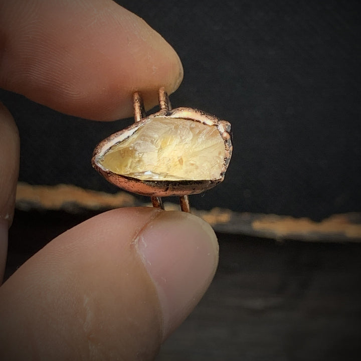 Natural Raw Birthstone Ring - Selina-January & Pomegranate-Nora Luxe