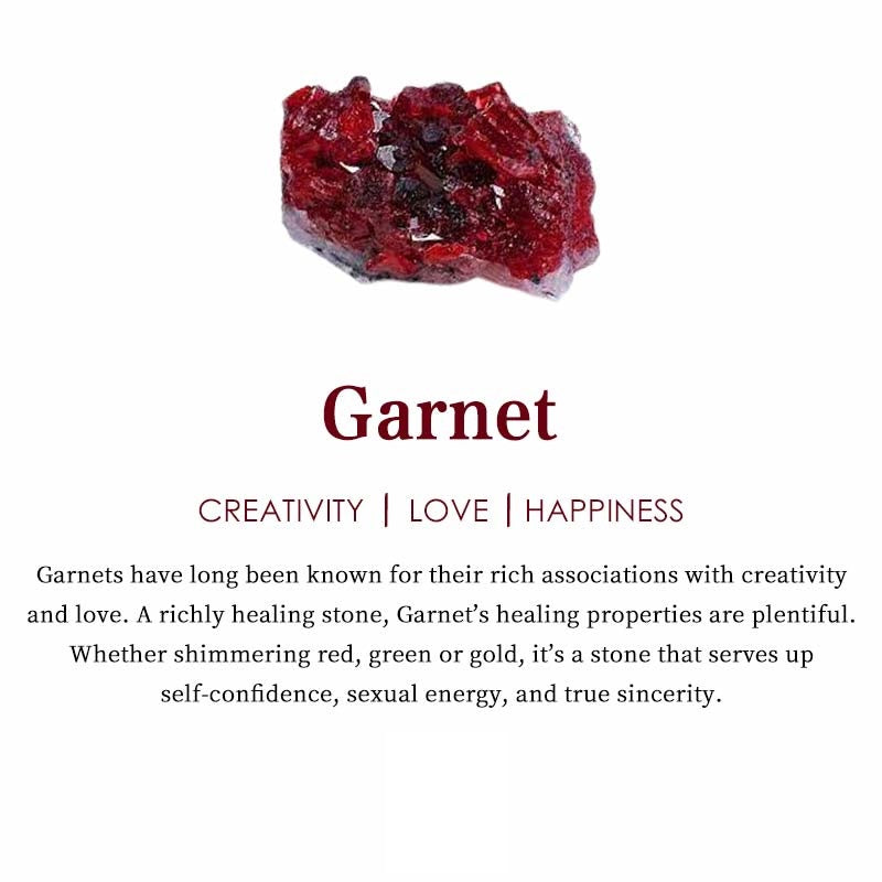 Natural Raw Birthstone Ring - Selina-January & Pomegranate-Nora Luxe