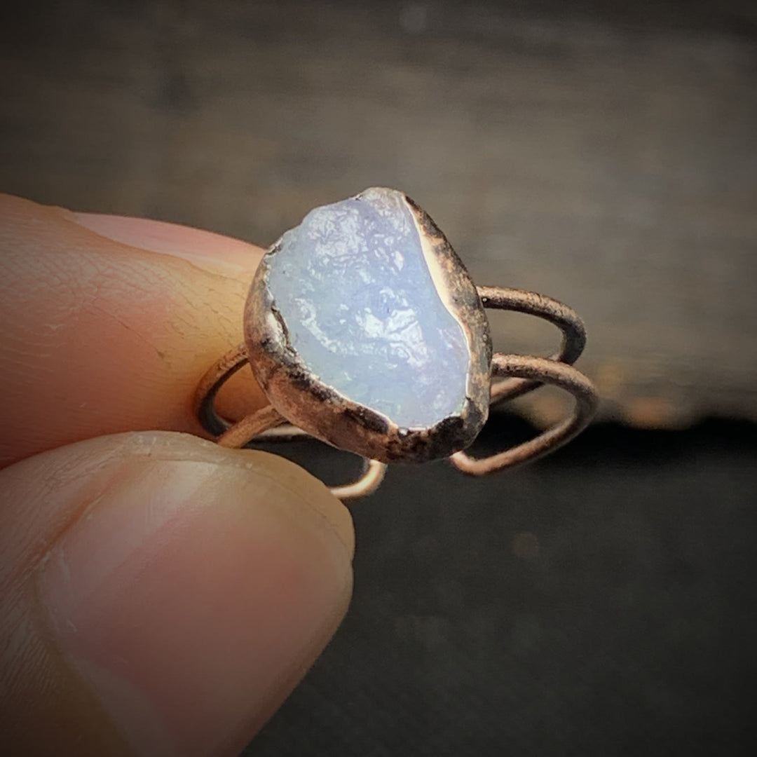 Natural Raw Birthstone Ring - Selina-January & Pomegranate-Nora Luxe
