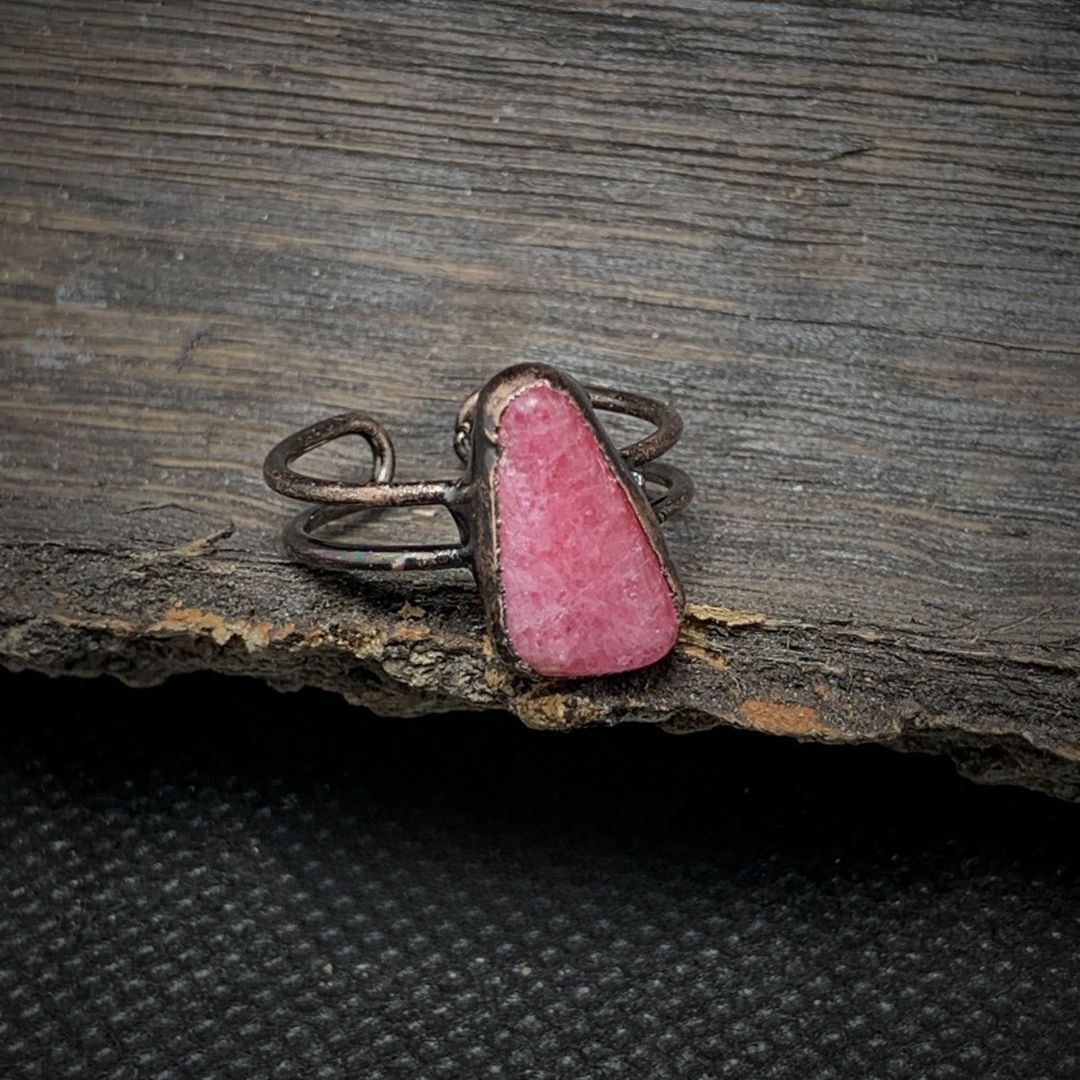 Natural Raw Birthstone Ring - Selina-July & Rhodonite-Nora Luxe