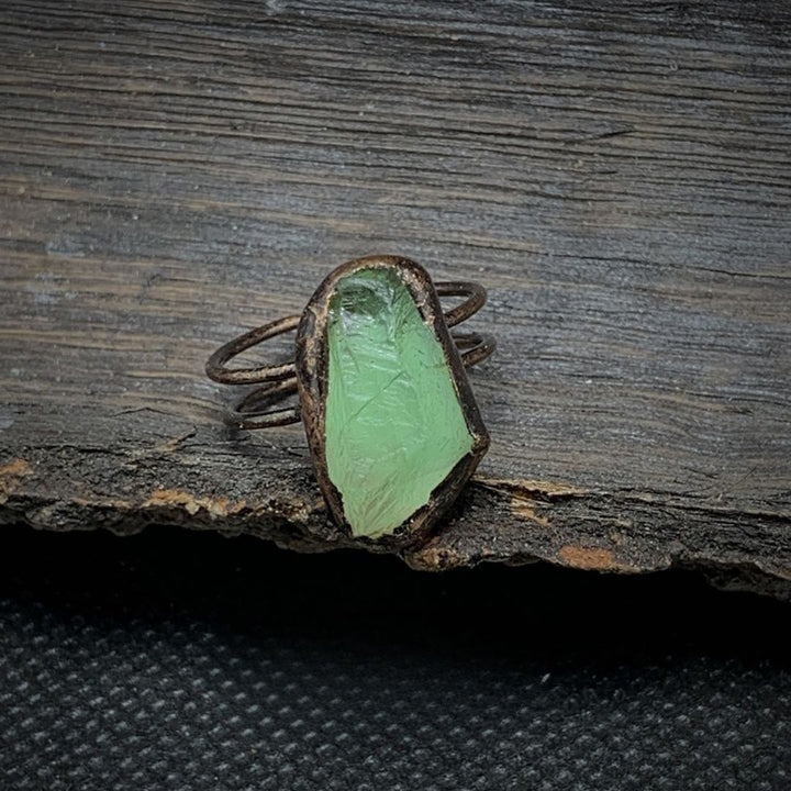 Natural Raw Birthstone Ring - Selina-May & Green fluorite-Nora Luxe