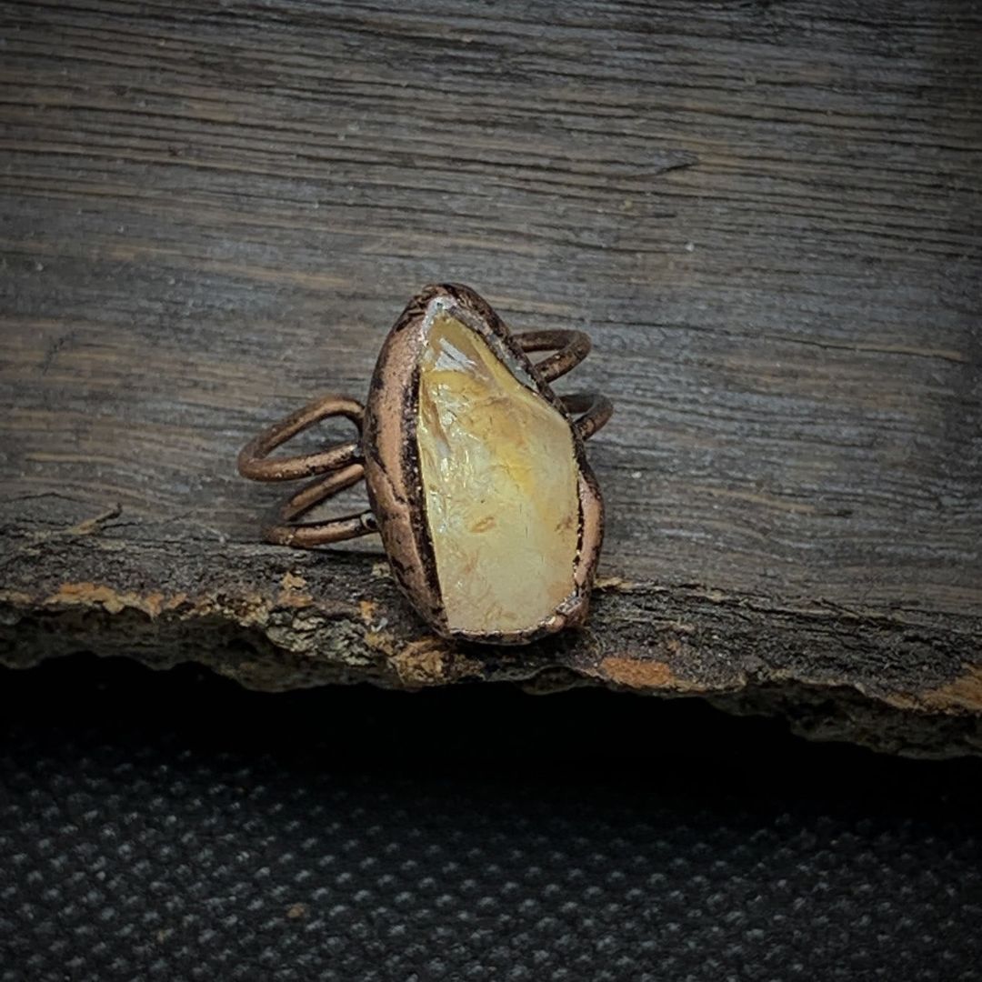 Natural Raw Birthstone Ring - Selina-November & Citrine-Nora Luxe