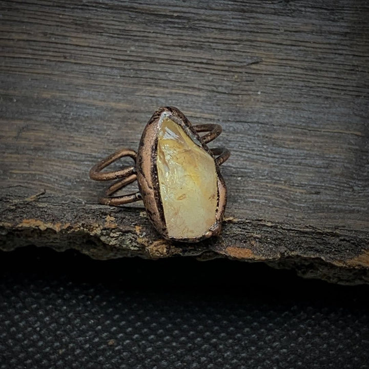 Natural Raw Birthstone Ring - Selina-November & Citrine-Nora Luxe