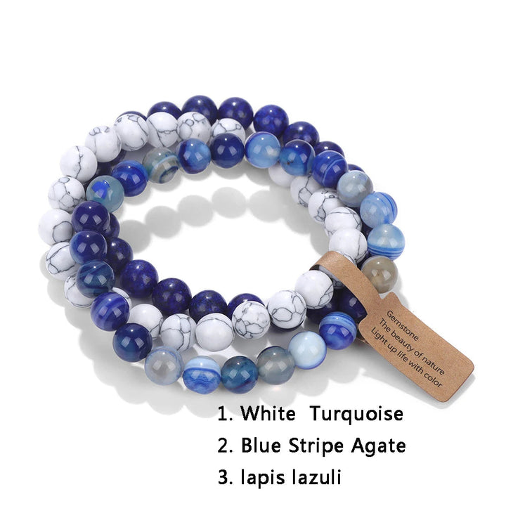 Natural Stone Trio Necklace | Opal Elegance-Anouk-19 CM-Nora Luxe
