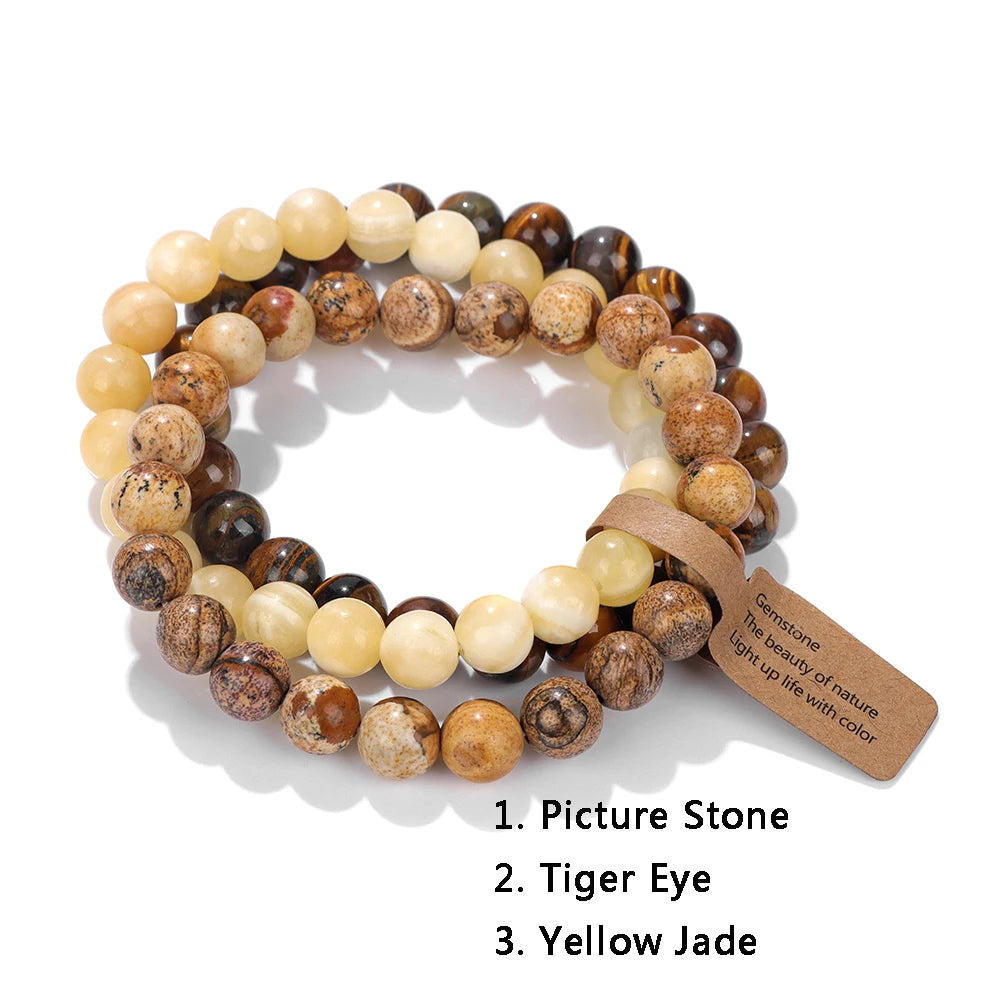 Natural Stone Trio Necklace | Opal Elegance-Seraphina-19 CM-Nora Luxe