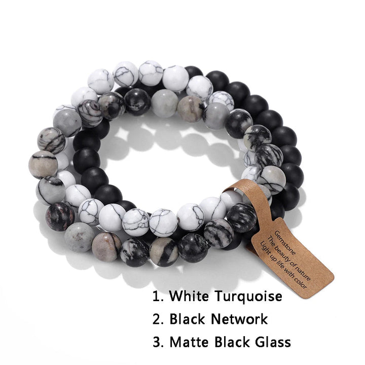 Natural Stone Trio Necklace | Opal Elegance-Thalia-19 CM-Nora Luxe
