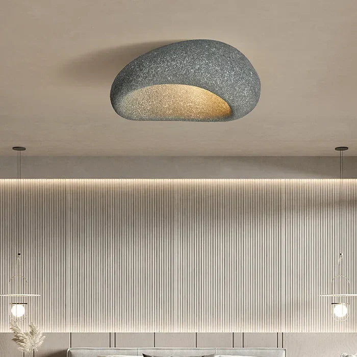 Natural Wabi Sabi Ceiling Lamp - SereneAura-Cement Gray-3 Interchangeable Light-3 Interchangeable Light-Nora Luxe