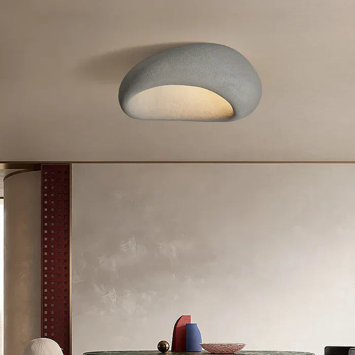 Natural Wabi Sabi Ceiling Lamp - SereneAura-Cement Gray-3 Interchangeable Light-3 Interchangeable Light-Nora Luxe