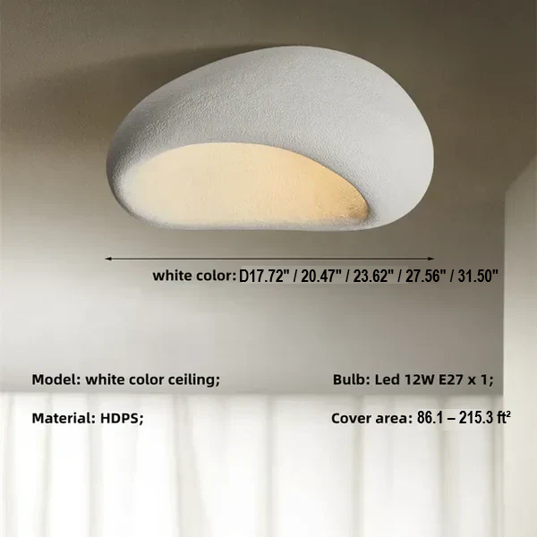 Natural Wabi Sabi Ceiling Lamp - SereneAura-Cement Gray-3 Interchangeable Light-3 Interchangeable Light-Nora Luxe