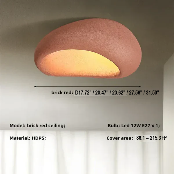 Natural Wabi Sabi Ceiling Lamp - SereneAura-Cement Gray-3 Interchangeable Light-3 Interchangeable Light-Nora Luxe