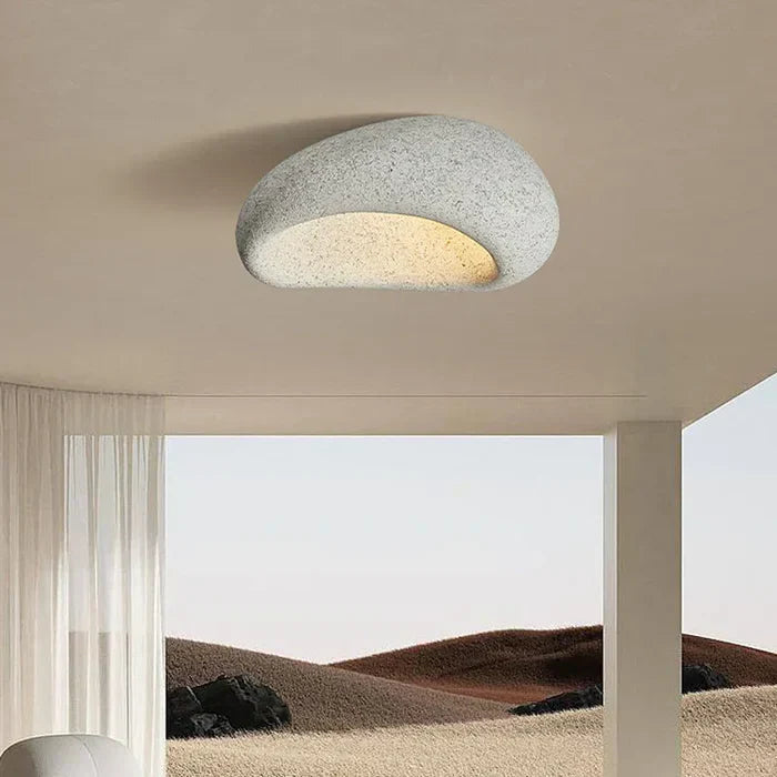 Natural Wabi Sabi Ceiling Lamp - SereneAura-Light Gray-3 Interchangeable Light-3 Interchangeable Light-Nora Luxe