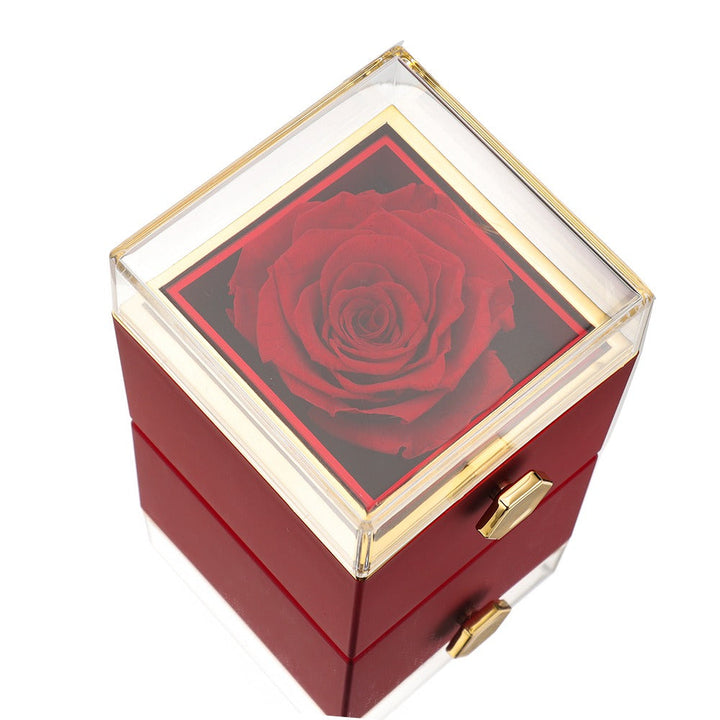 Necklace & Rose in Luxury Jewellery Box with Hidden Surprise - Lunavia-14k White Gold-The Livary