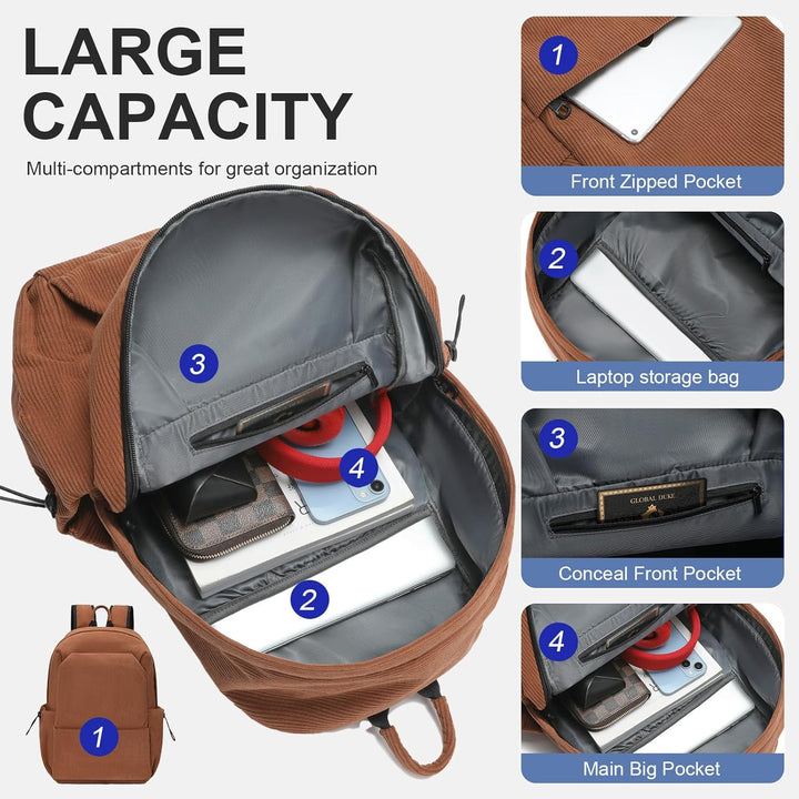 Lightweight Water-Resistant Laptop & Travel Backpack with Organised Compartments