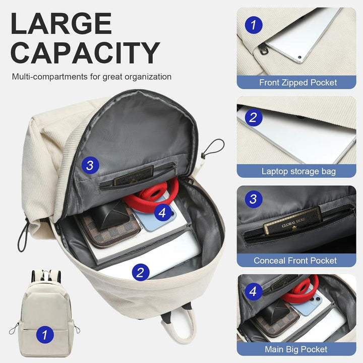 Lightweight Water-Resistant Laptop & Travel Backpack with Organised Compartments