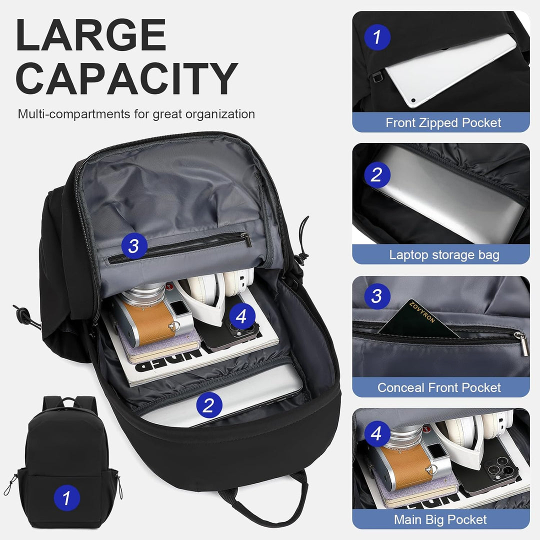 Lightweight Water-Resistant Laptop & Travel Backpack with Organised Compartments