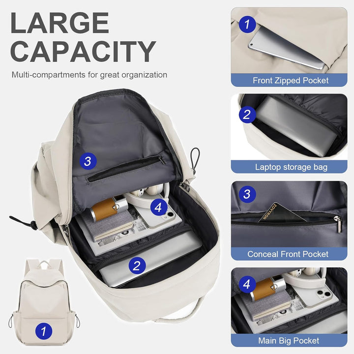 Lightweight Water-Resistant Laptop & Travel Backpack with Organised Compartments
