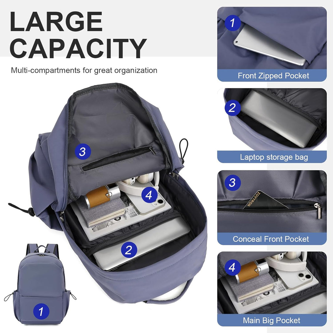 Lightweight Water-Resistant Laptop Backpack with Multi-Pockets – 15.6” (39.62 cm) TravelPro Series