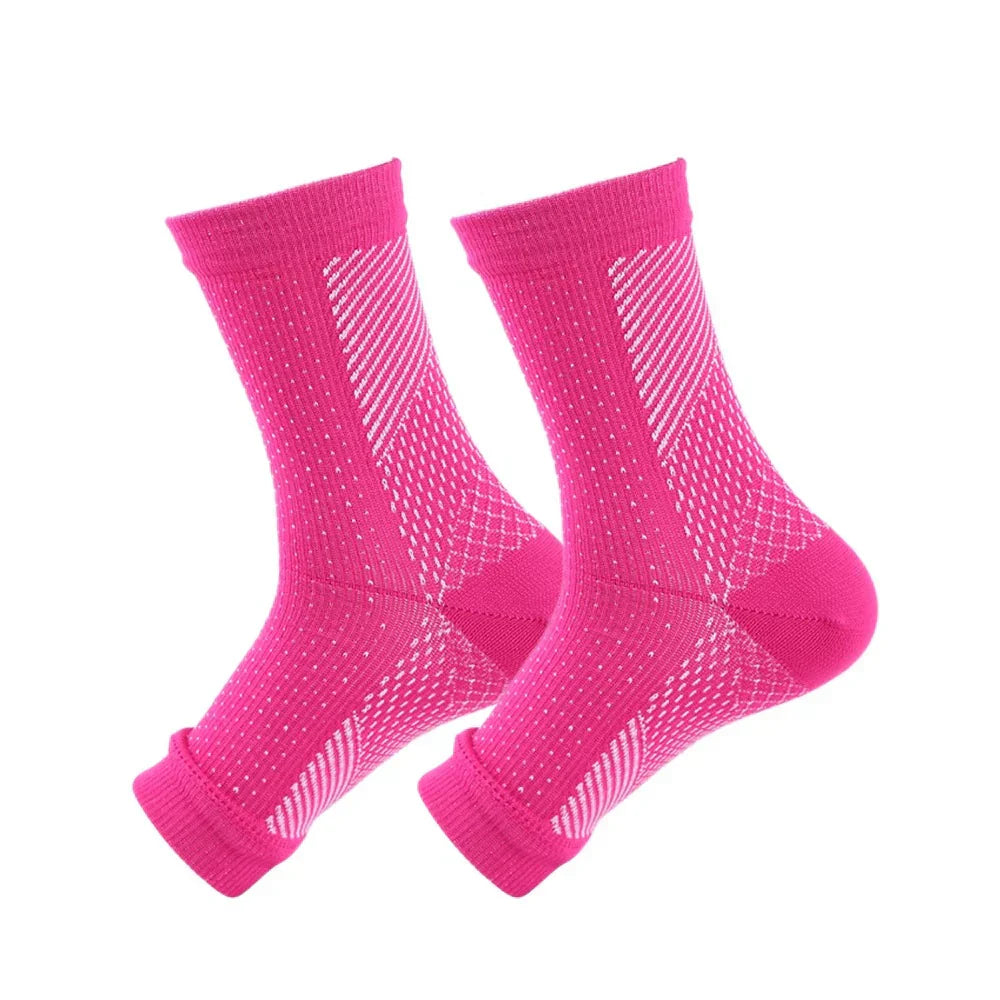 Neuropathy Relief Ankle Socks | Neuropathy Compression Design-M-Pink-Nora Luxe