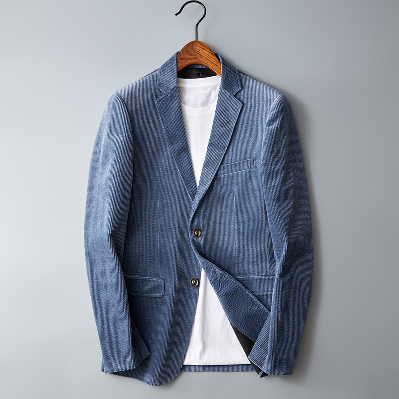 Nice Men's Corduroy Blazer - Vincent-Light Blue-S-Nora Luxe