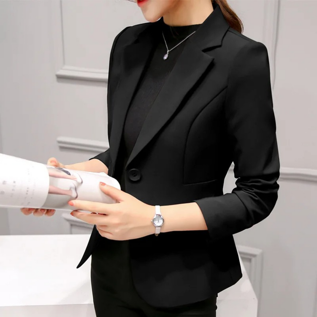 Nice Slim Ladies Blazer with Pockets - Sophia-Black-S-Nora Luxe