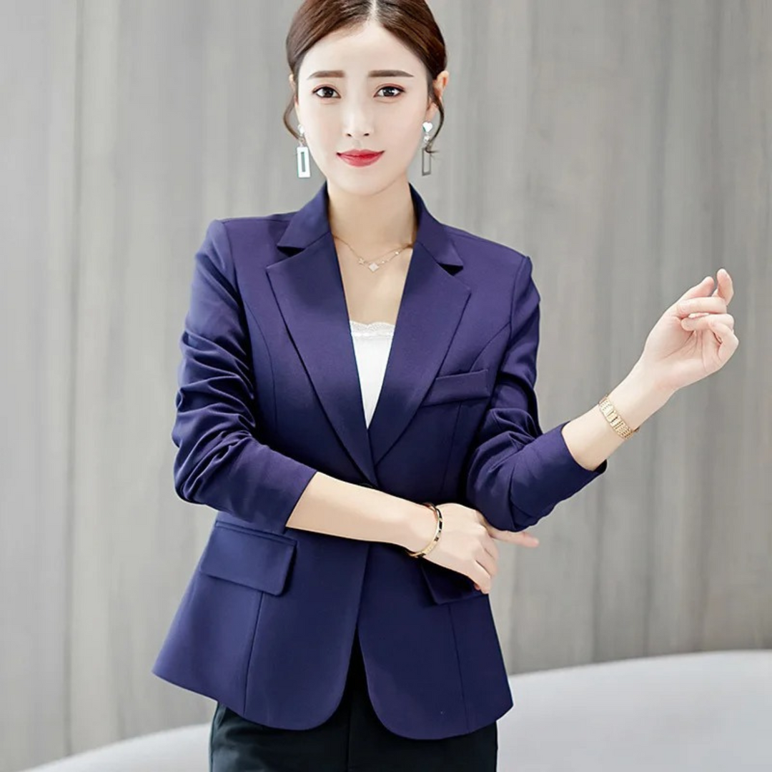 Nice Slim Ladies Blazer with Pockets - Sophia-Dark Blue-S-Nora Luxe