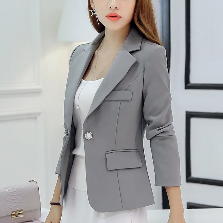 Nice Slim Ladies Blazer with Pockets - Sophia-Gray-S-Nora Luxe
