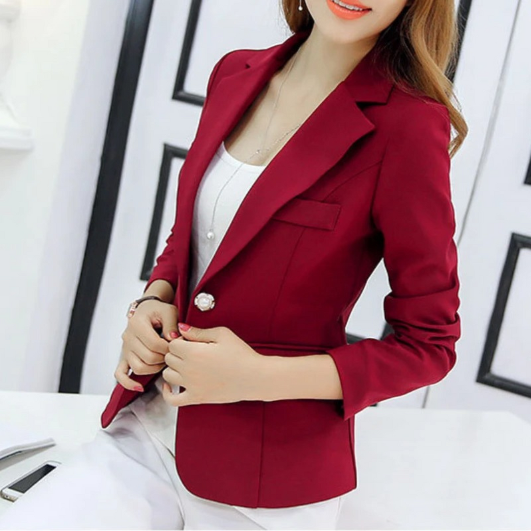 Nice Slim Ladies Blazer with Pockets - Sophia-Red-S-Nora Luxe