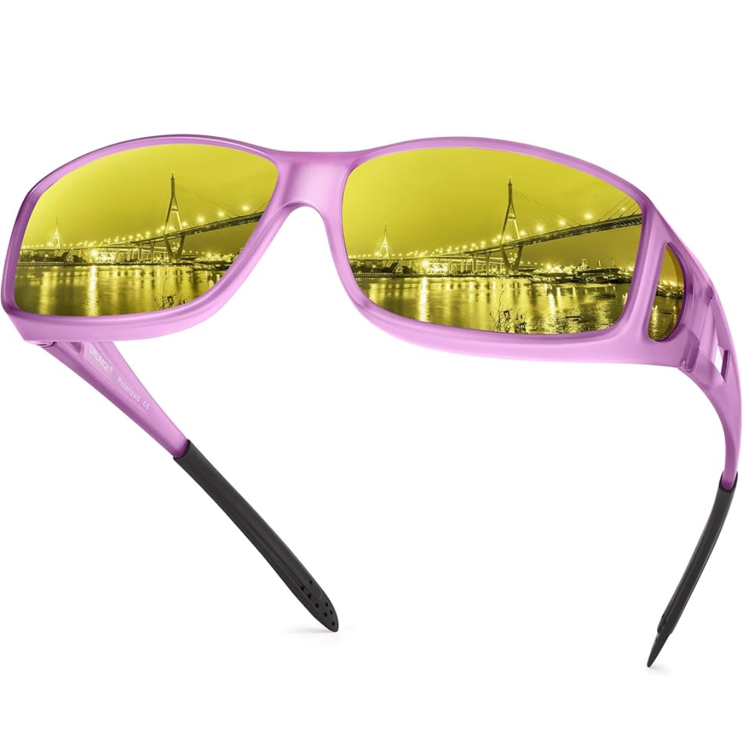 Night Vision Polarised Driving Glasses - Jeremy-Mat purple frame/night vision lens-Nora Luxe