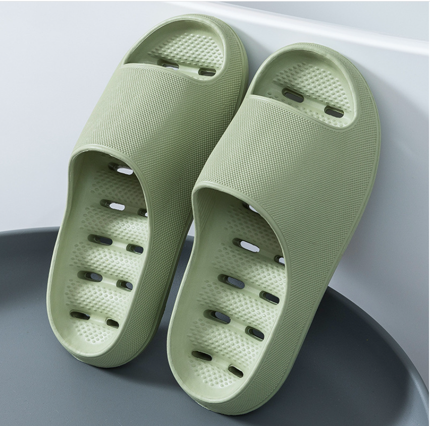 Non-slip & Soft Bathroom Slippers Unisex – Noah-Green-3-4-Nora Luxe