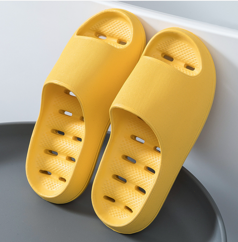 Non-slip & Soft Bathroom Slippers Unisex – Noah-Yellow-3-4-Nora Luxe