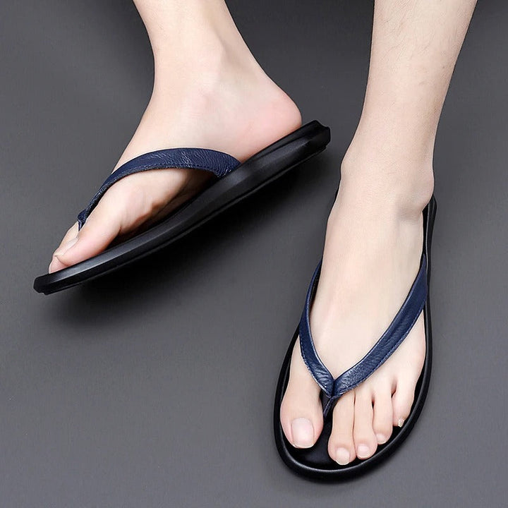 Non-slip & Stylish Men's Leather Slip-ons for Summer – Dario-Black-7-Nora Luxe