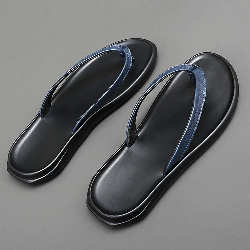 Non-slip & Stylish Men's Leather Slip-ons for Summer – Dario-Black-7-Nora Luxe