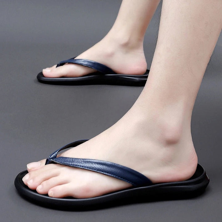 Non-slip & Stylish Men's Leather Slip-ons for Summer – Dario-Black-7-Nora Luxe