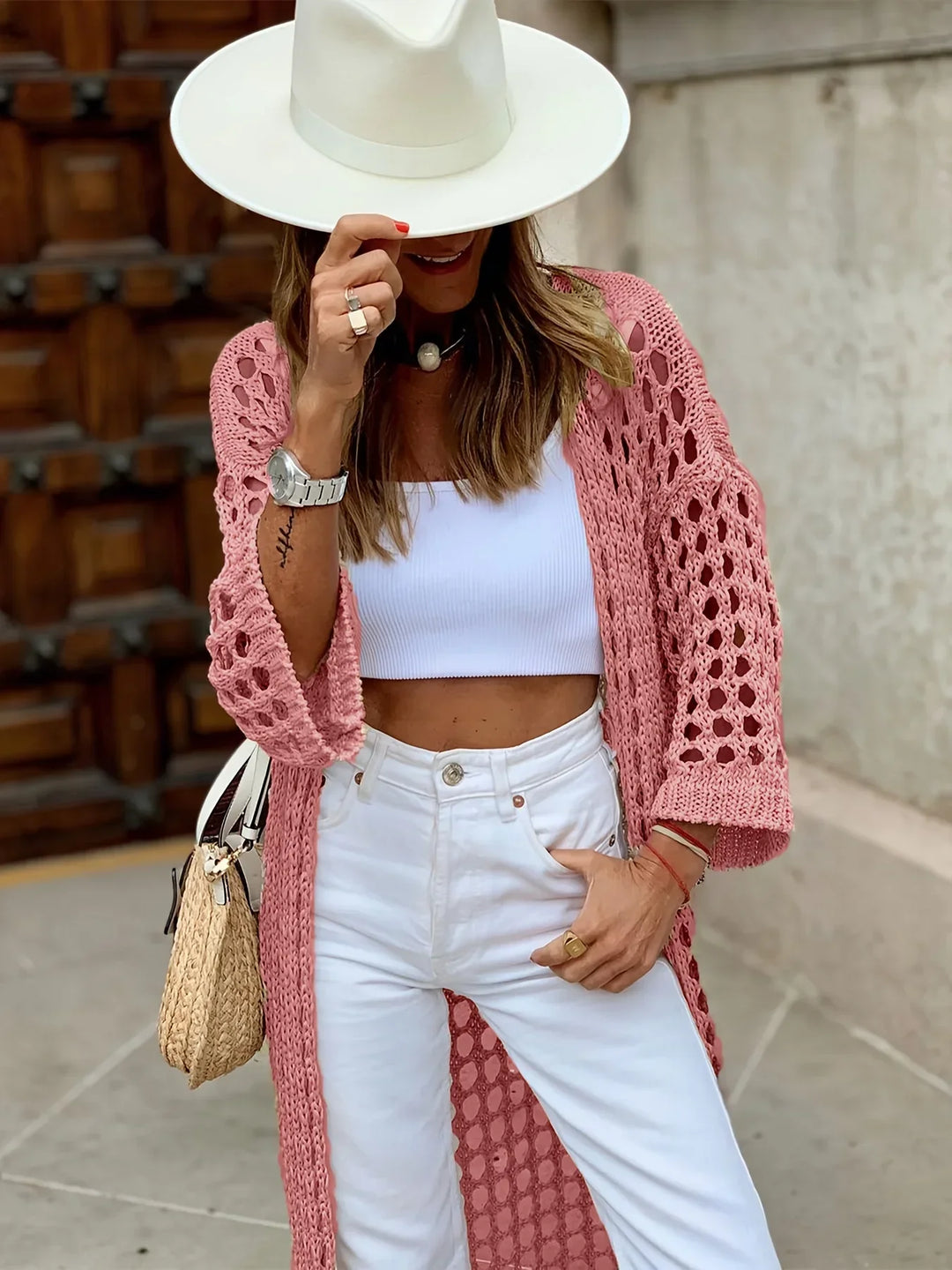 Nora Crocheted Cardigan | Stylish and Comfortable-S-Khaki-Nora Luxe