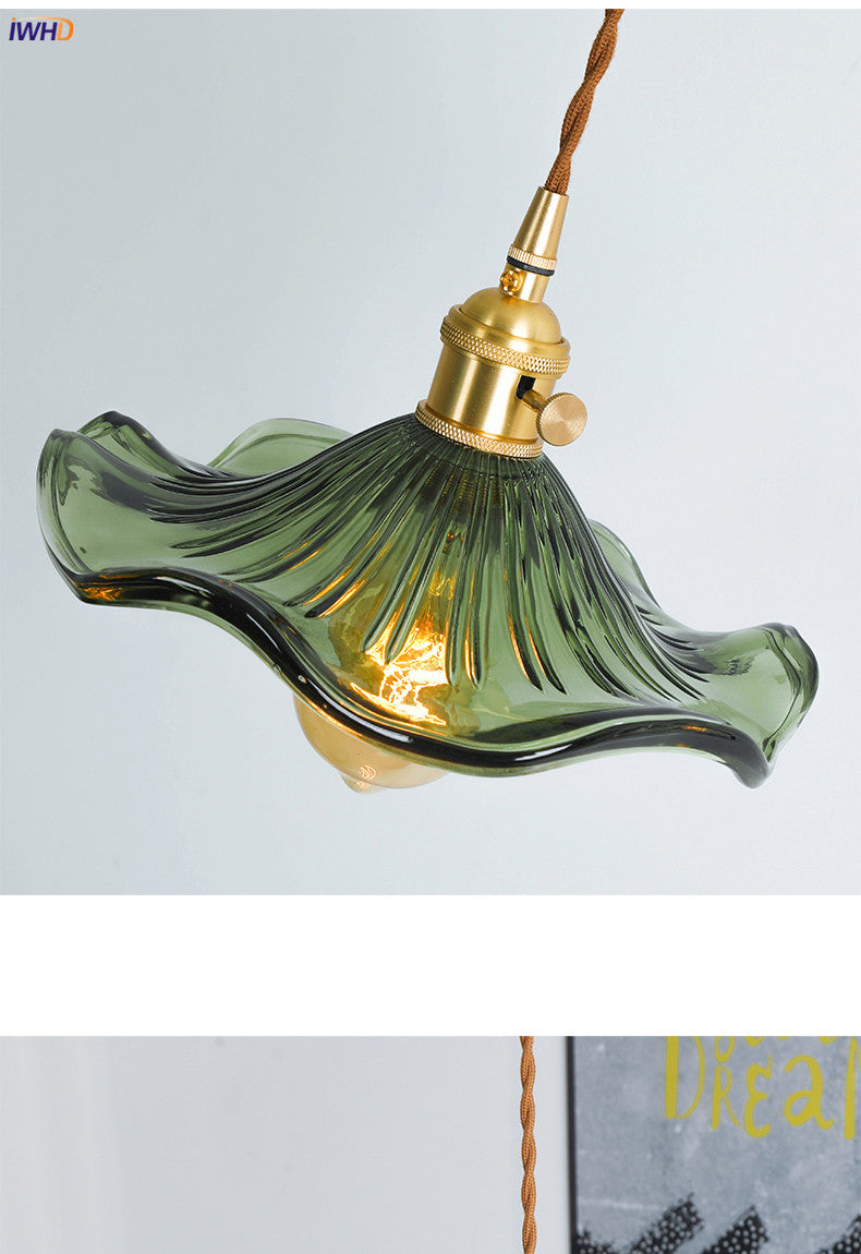NORDIC DESIGN LED HANGING LAMP | COLOURED GLASS & COPPER LIGHTING FOR BEDROOM, LIVING ROOM & BAR-Glass A-Nora Luxe