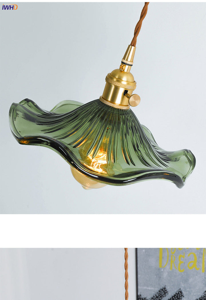 NORDIC DESIGN LED HANGING LAMP | COLOURED GLASS & COPPER LIGHTING FOR BEDROOM, LIVING ROOM & BAR-Glass A-Nora Luxe