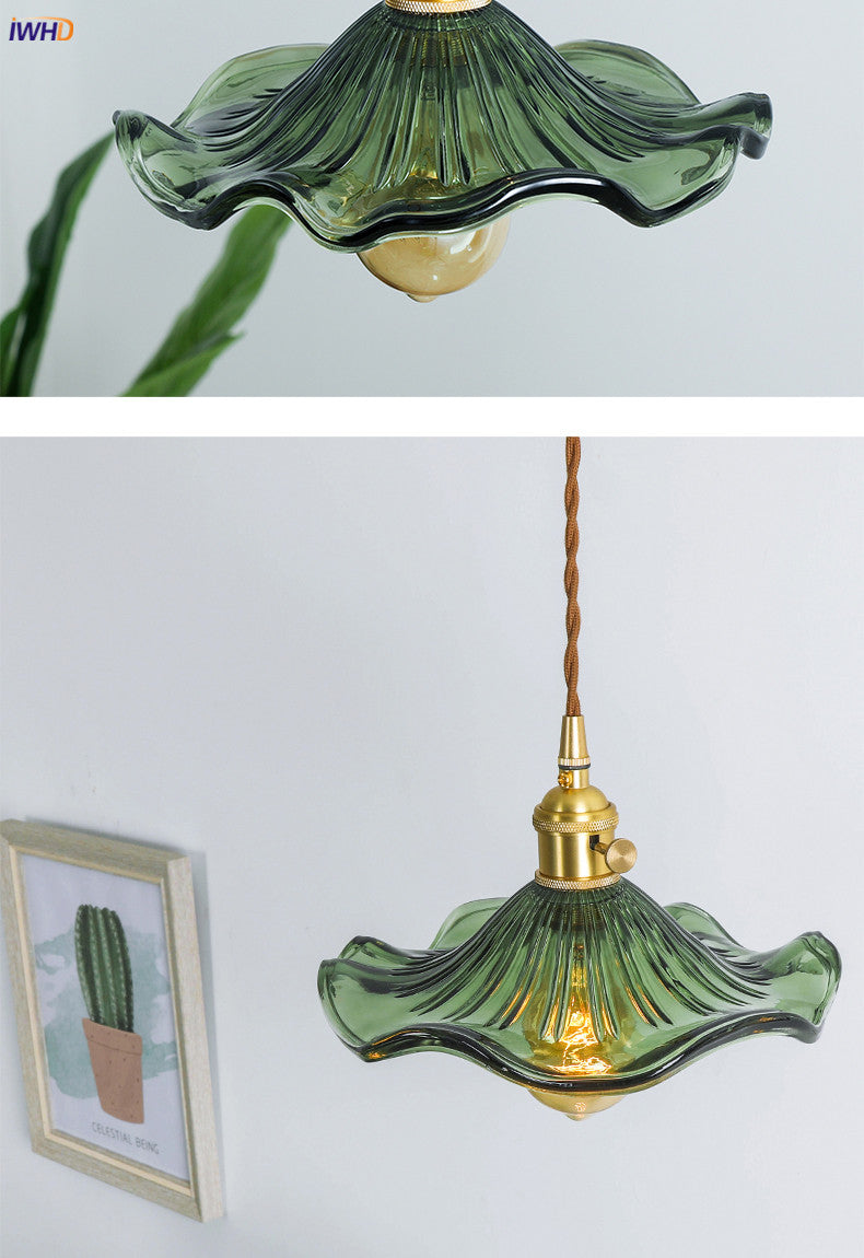 NORDIC DESIGN LED HANGING LAMP | COLOURED GLASS & COPPER LIGHTING FOR BEDROOM, LIVING ROOM & BAR-Glass A-Nora Luxe