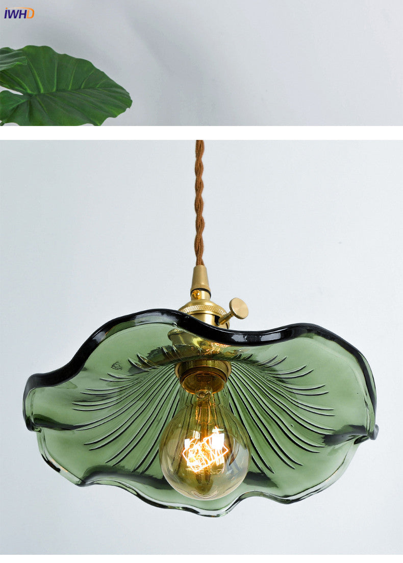 NORDIC DESIGN LED HANGING LAMP | COLOURED GLASS & COPPER LIGHTING FOR BEDROOM, LIVING ROOM & BAR-Glass A-Nora Luxe