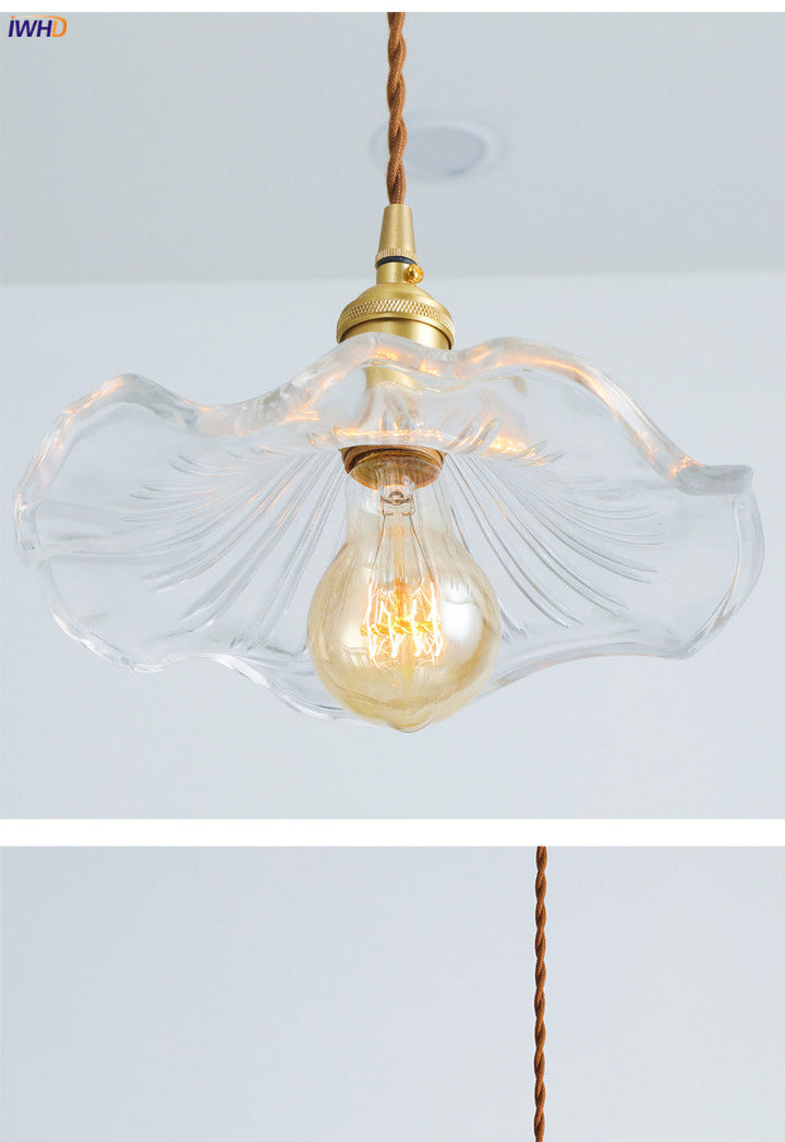 NORDIC DESIGN LED HANGING LAMP | COLOURED GLASS & COPPER LIGHTING FOR BEDROOM, LIVING ROOM & BAR-Glass A-Nora Luxe