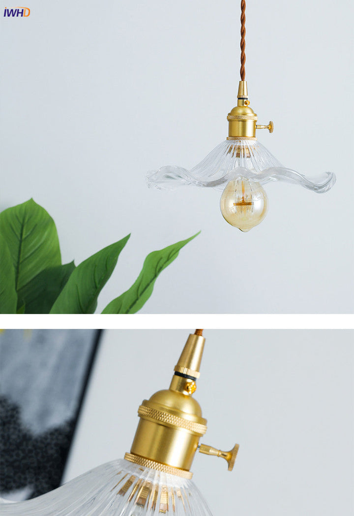 NORDIC DESIGN LED HANGING LAMP | COLOURED GLASS & COPPER LIGHTING FOR BEDROOM, LIVING ROOM & BAR-Glass A-Nora Luxe