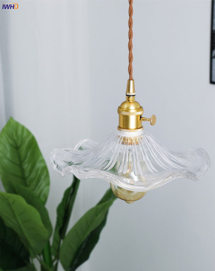 NORDIC DESIGN LED HANGING LAMP | COLOURED GLASS & COPPER LIGHTING FOR BEDROOM, LIVING ROOM & BAR-Glass A-Nora Luxe
