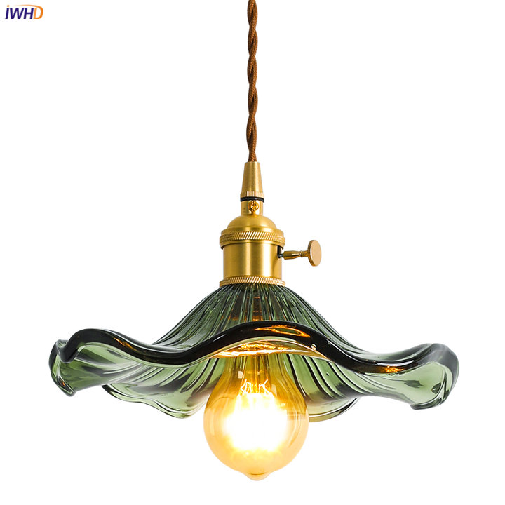 NORDIC DESIGN LED HANGING LAMP | COLOURED GLASS & COPPER LIGHTING FOR BEDROOM, LIVING ROOM & BAR-Glass A-Nora Luxe